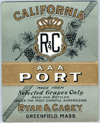 1930s-40s California R&C AAA Ryan & Casey Port Wine Bottle Label #DI