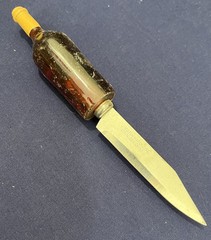 No Label Vintage Brown Wine Bottle Handle Collectible Knife
