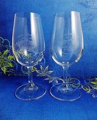 Pair Clear Tapered French Wine Glasses Reine Pedauque Sovereign Pleasures 7 Oz