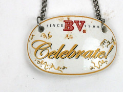 2 BV Celebrate! Wine Bottle Charm Excellent Condition Ceramic