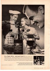 1959 Taylor&rsquo;s Burgundy Rhine Sauterne Claret Table Wine Hammondsport NY Print Ad