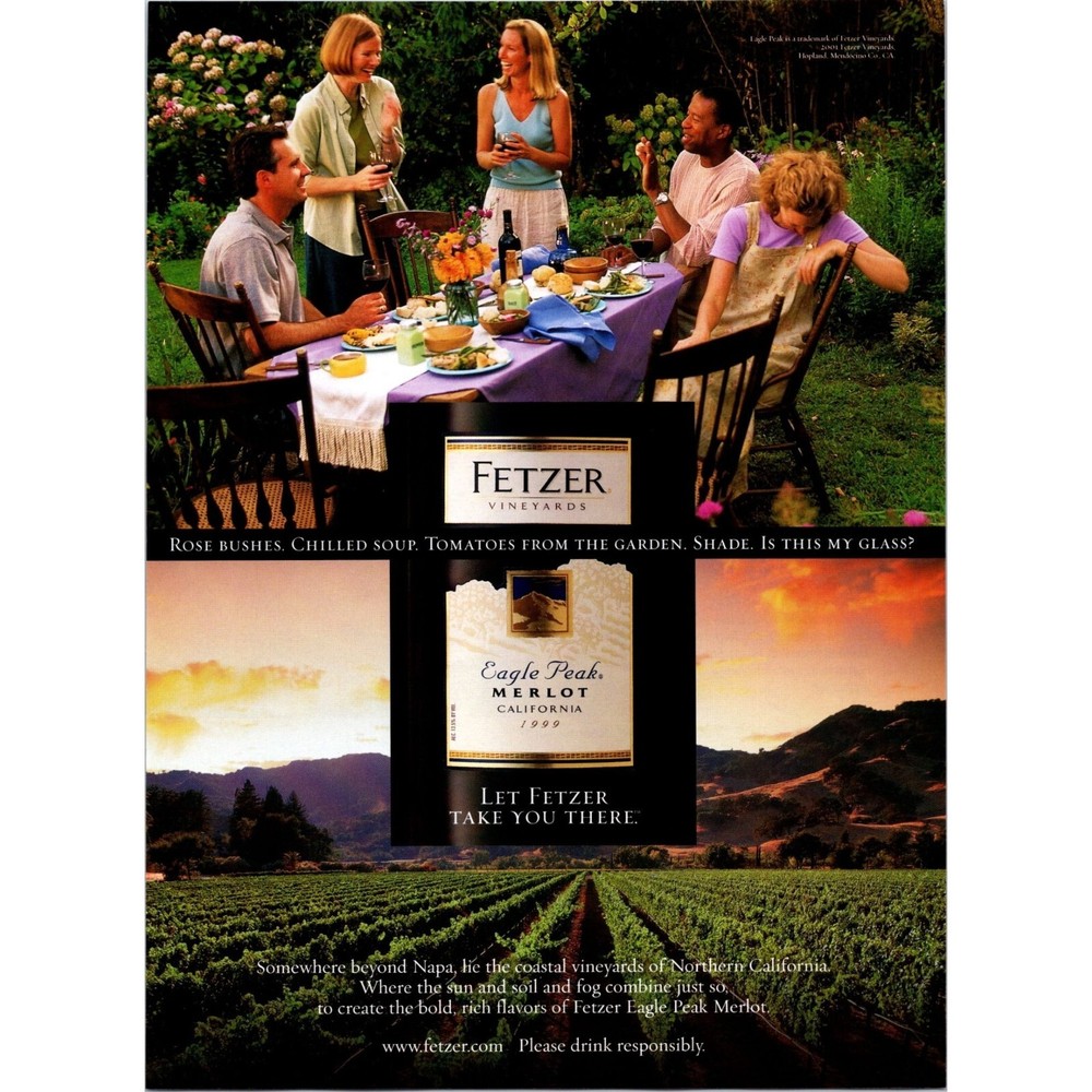 2001 Fetzer Vineyards Ad Eagle Peak Merlot #794 BA