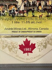 Vintage 1982 Brights Winery Auberge Dry White Wine UNUSED Paper Label Q163
