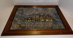 Vtg INGLENOOK Winery 1986 Wooden Framed Smoky Glass Mirror Bar Wall Sign 19X15”