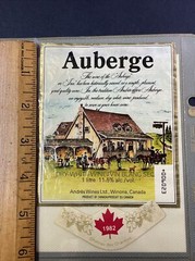 Vintage 1982 Brights Winery Auberge Dry White Wine UNUSED Paper Label Q163