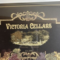 Wine Vineyard Framed Victoria Cellars Print Ornate Framed Glass Backing 7” x 5”