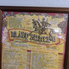 Large Vintage DA MEO PATACCA Rome Italy Restaurant Menu Poster Framed 1960&rsquo;s