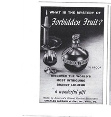 Vintage 1959 Print Forbidden Fruit Brandy Liqueur Charles Jacquin