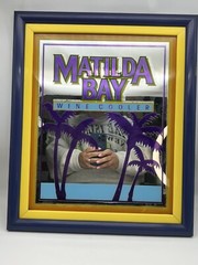 Vtg Tiki 80s Matilda Bay TROPICAL COOLER bar Mirror Sign Barware Wall Decor