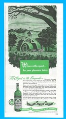 1944 Italian Swiss Colony Wine print ad vineyard Asti California Chapel WWII era