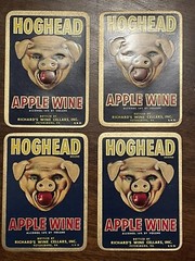4 HOGHEAD APPLE WINE Vintage NOS Paper Labels Richard&rsquo;s Wine Cellars Virginia