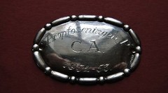 VTG SILVER 830 WINE BOTTLE LABEL / TAG PROPFORENINGEN F C. A. 1952-53 DENMARK