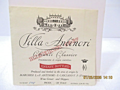 1967 Wine Bottle Label Italy Villa Antinori Chianti Classico Reserve