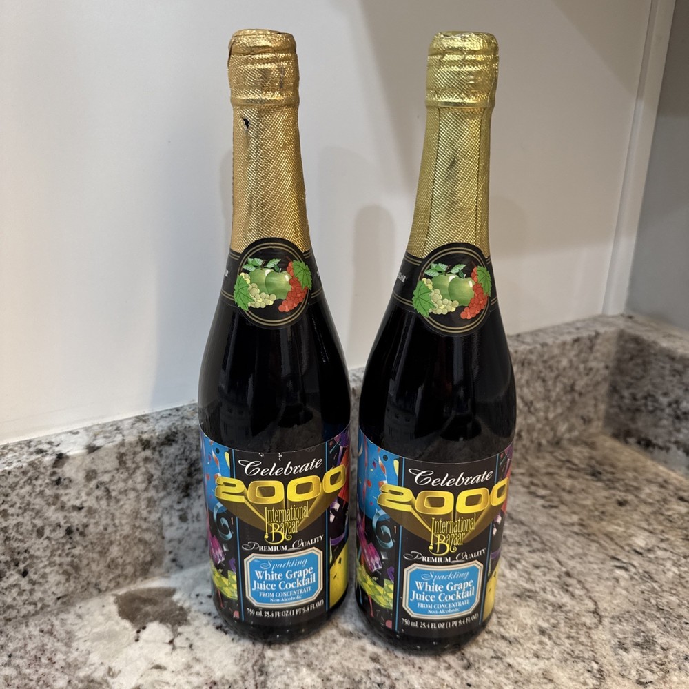 (2) 2000 International Bazaar Sparkling White Grape Juice Cocktail (N7)