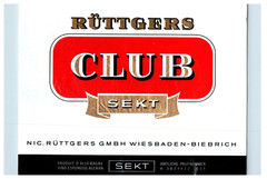 1970&rsquo;s-80&rsquo;s Ruttgers Club Sekt German Wine Label Original S29E