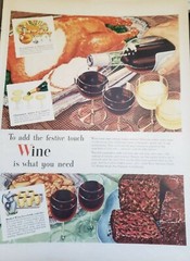 Lot of 3 Vintage 1946 Cali Wine Advisory Board Print Ad Ephemera Wall Art Decor