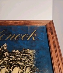 Vintage 1986 Inglenook Winery Bar Mirror Sign Wood Framed Napa Valley 19×15