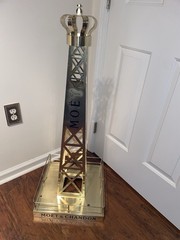 Vtg Moet Chandon Eiffel Tower Replica Gold Champagne Advertise Display Large 40”