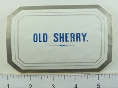 1870&rsquo;s-80&rsquo;s Old Sherry Wine Bottle Label Vintage Original F95