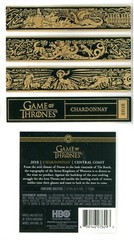 Game of Thrones Wine Label Set 2018 Chardonnay GoT Front Back new on cello Napa