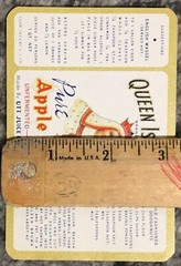 Antique Queen Isabella Apple Cider Label Tustin California Orange County CA NOS
