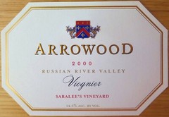 wine labels USA ARROWOOD 2000 Russian River Valley Voignier Saralee&rsquo;s Vny
