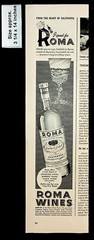 1944 Roma Wines California Sauternes Drink Dessert Vintage Print Ad 38617