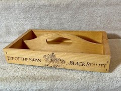 Vintage Eye of the Swan Black Beauty Wine Wood Tote Box Cady 12.5&Prime;