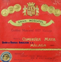 1920&rsquo;s-30&rsquo;s Vintage Wine Golden Muscatel Compania Mata Label Original B6