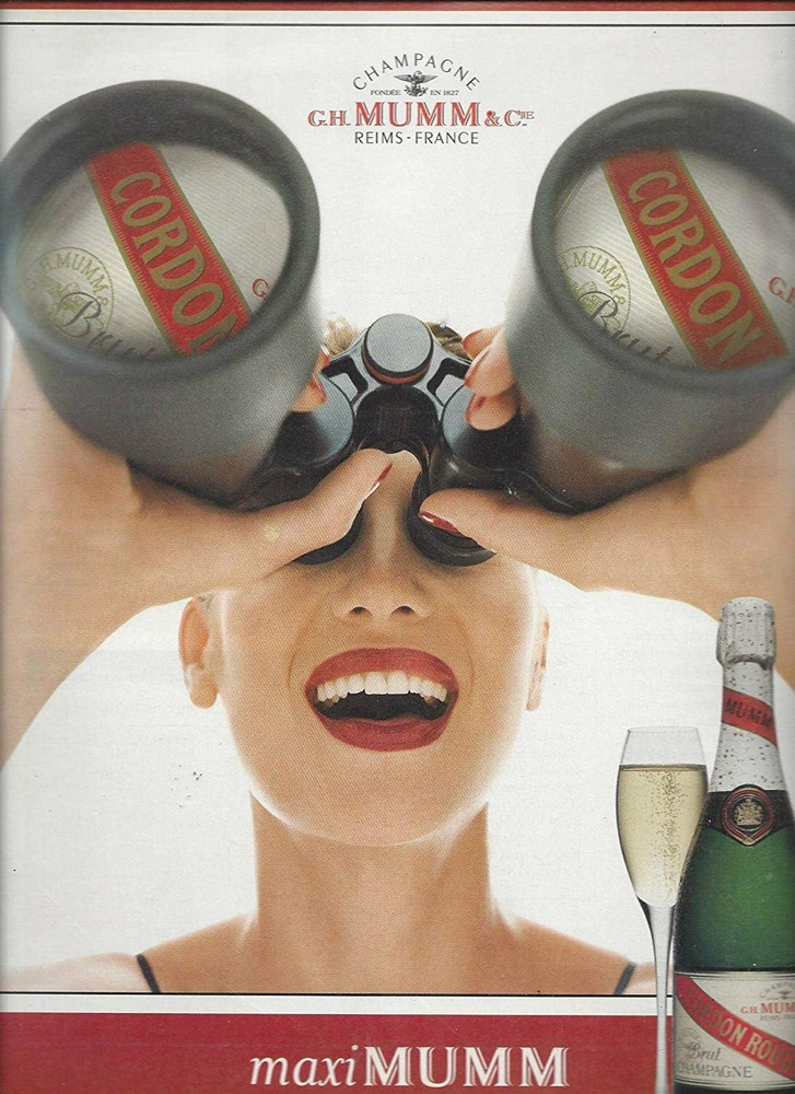 MUMM Cordon Rouge Brut Champagne Vintage 2000 Print Advert: Binocular Scene