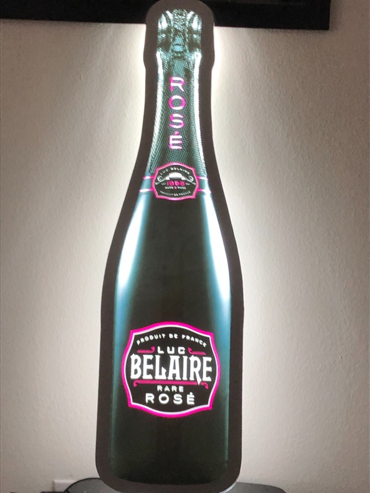LUC BELAIRE RARE ROSE LED BAR SIGN MAN CAVE GARAGE DECOR LIGHT LARGE FRANCE