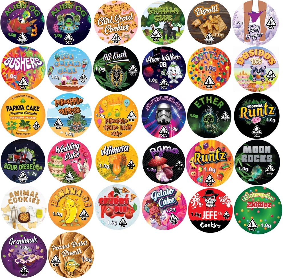 1&Prime; Diameter Jar Lid Label Sticker for 5ml Jars (Labels Only!)