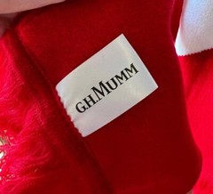 G.H. Mumm Champagne Embroidered Red And White Winter Scarf *BRAND NEW*