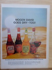 1966 magazine ad for Mogen David Wine – Dry Concord, Sauterne, Red wines