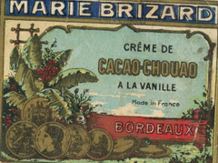 1930-40&rsquo;s MARIE BRIZARD WINE BORDEAUX CREME DE CACAO CHOUAO LABEL F2b