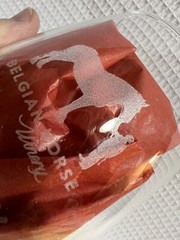 “BELGIAN HORSE WINERY”-Middletown, IN.-Clear Glass/Frosted Logo-Wine Glass