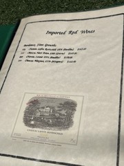 Vintage 1980s Wine List Binder w/ Château Lafite Rothschild & Parducci Labels
