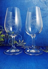 Pair Clear Tapered French Wine Glasses Reine Pedauque Sovereign Pleasures 7 Oz