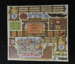 1952 GENERAL ELECTRIC REFRIGERATOR WILD WEST RODEO PUNCH OUT PIECES
