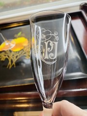 Perrier Jouet White PJ Champagne Flute France Rare Barware Signed Set Of 2