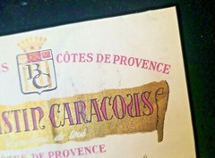 VNTG WINE LABEL 1960 BAPTISTIN CARACOUS Grand vin des Côtes de Provence ROSE