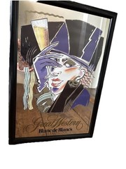 VTG Great Western Winery Blanc de Blancs Champagne Mirror Sign 19 x 13 Bar Decor
