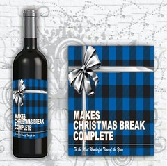 Funny Wine Alternative Label Makes Christmas Break Complete Label STICKER