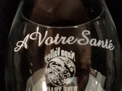 Napa Valley Wine Train – A Votre Sante – Wine Glass – 7&Prime; Tall White Artwork