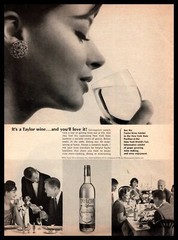 1964 Taylor Wine New York State Sauterne Bottle Hammondsport NY Vintage Print Ad