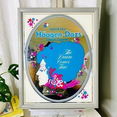 Vintage Haagen-Dazs Cream Liqueur Advertising Mirror, Peter Max Style Bar Decor