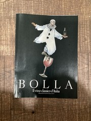 1989 Bolla Wine – Italian Clown Balancing On Glass Holds Bottle – Print Ad Photo