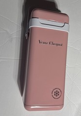 VEUVE CLICQUOT Pink Rose Champagne Refrigerator Wine Bottle Holder Tin France