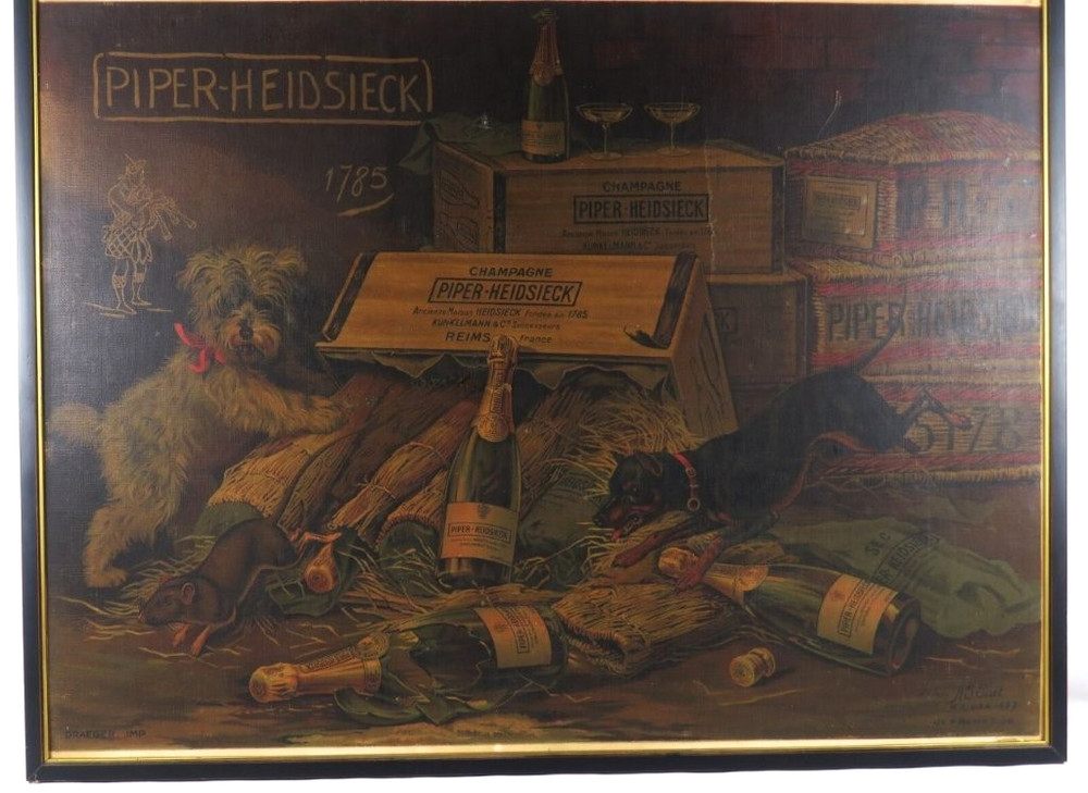 Piper Heidsieck champagne wine advertising poster 1877 23 x 30
