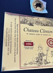 rare, funny, Bill Clinton, political wine label; A satirical wine bottle label